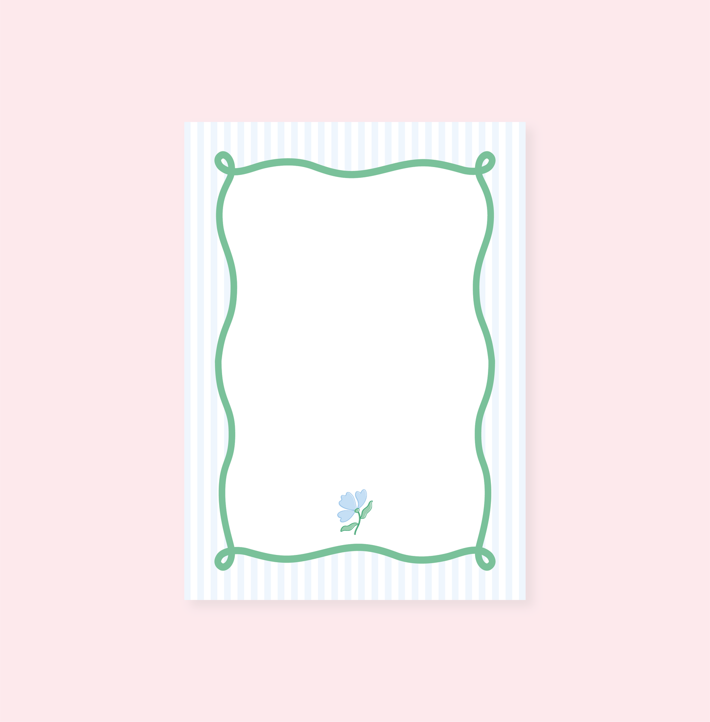 Blue Stripe Flower Notepad