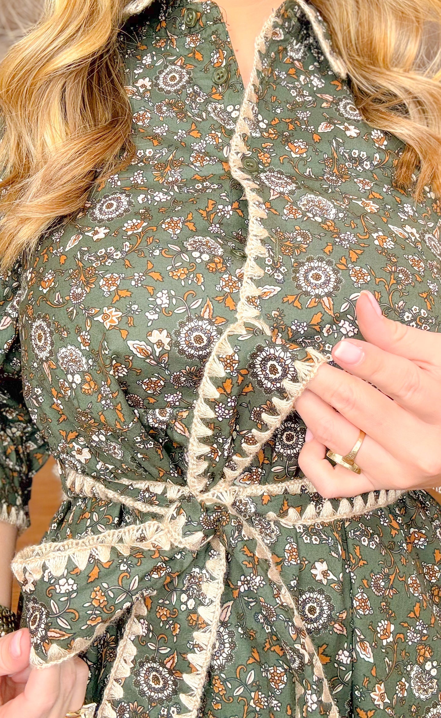 Pin Pocket Floral, Deep Olive