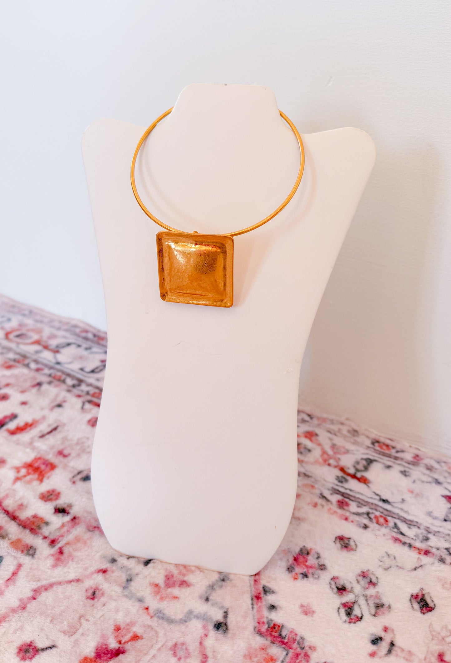 Choker Necklace, Gold Square