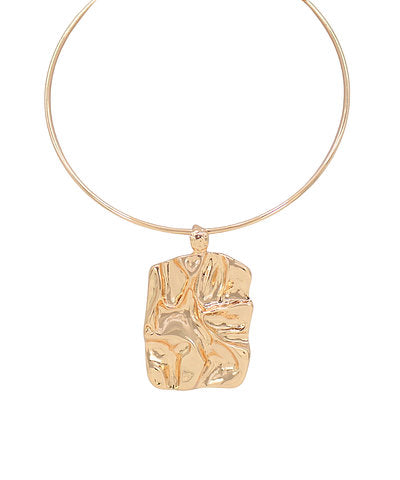 Geo Pendant Choker, Gold