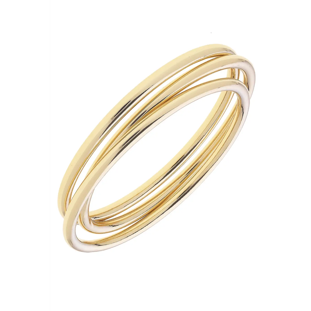 Isla Bangle Set of 3, Shiny Gold