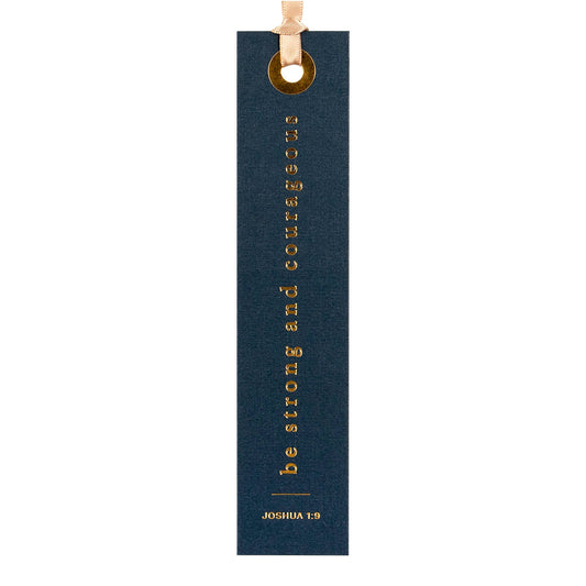 Be Strong And Courageous Bookmark, Navy