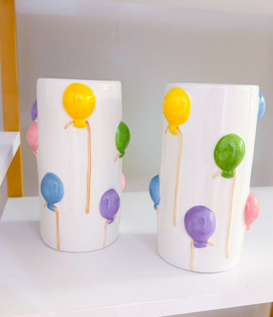 Birthday Balloon Vase, Multi Color