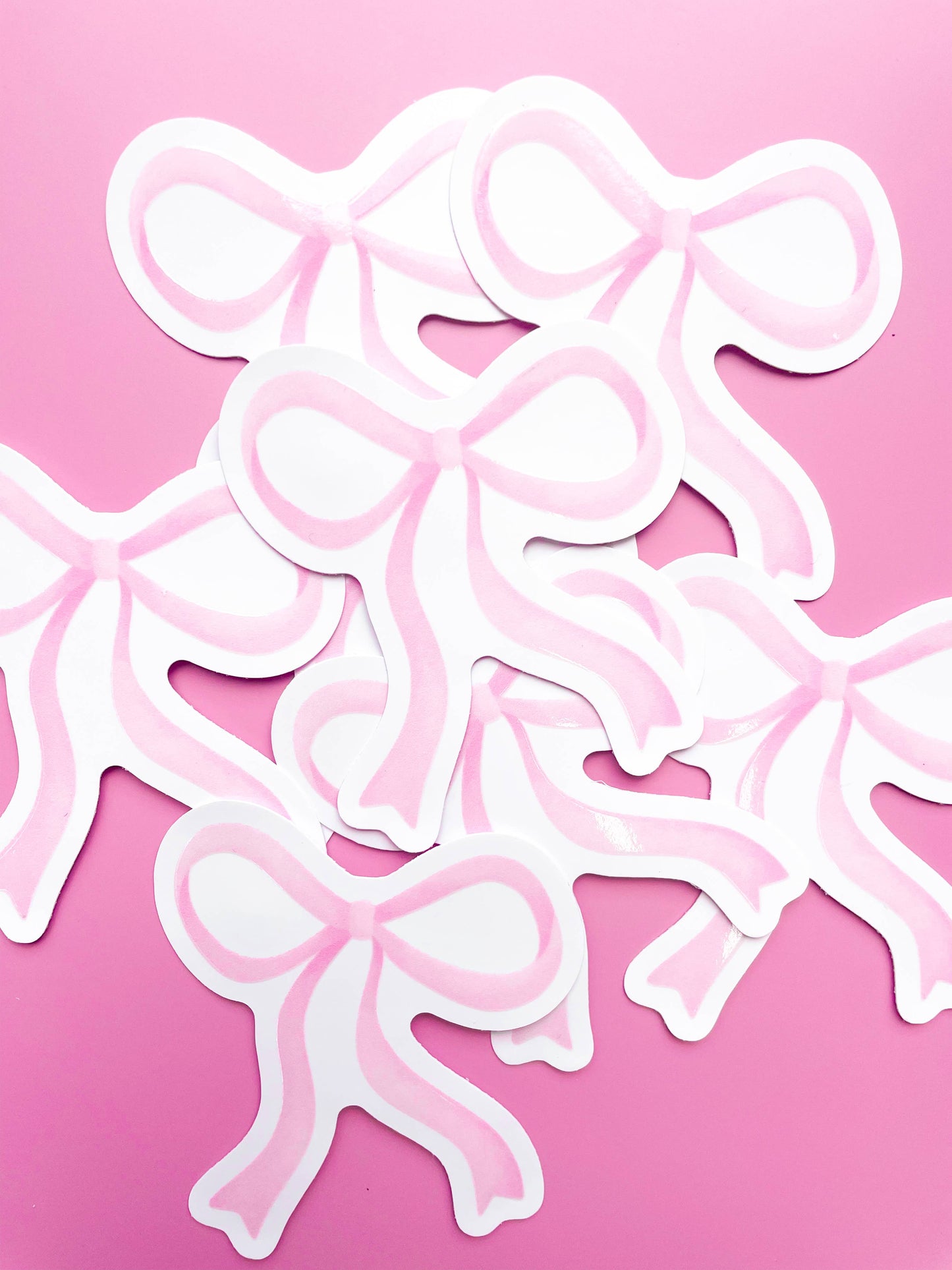 Watercolor Pink Bow Sticker
