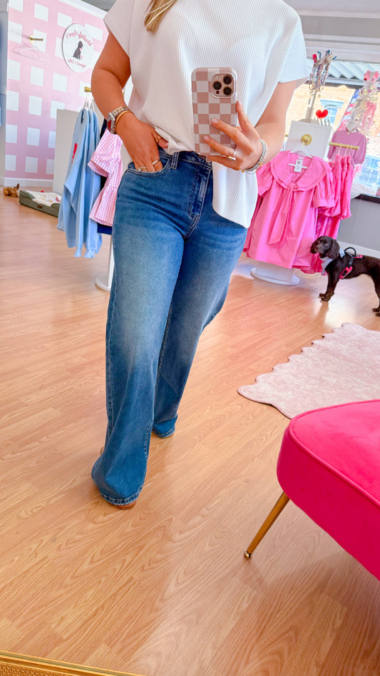 Angie Barrel Denim, Medium Wash