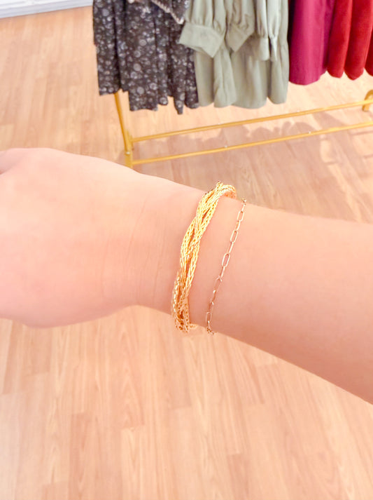Linked Chain Cuff, Gold
