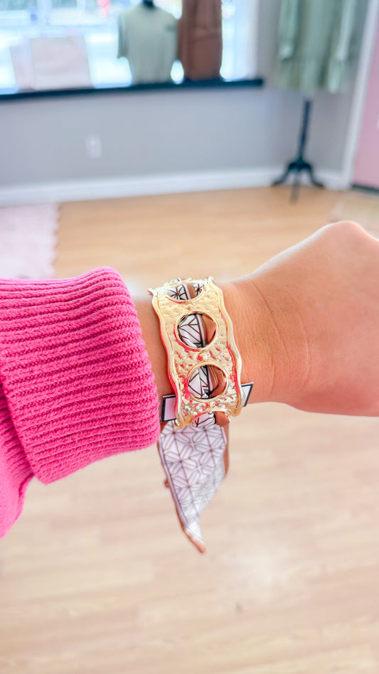 Wavy Scarf Bracelet, Brown