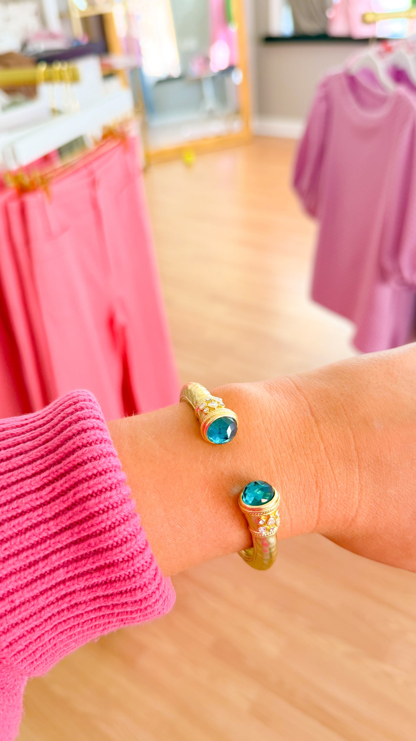 Jessilyn Bracelet, Gold + Blue