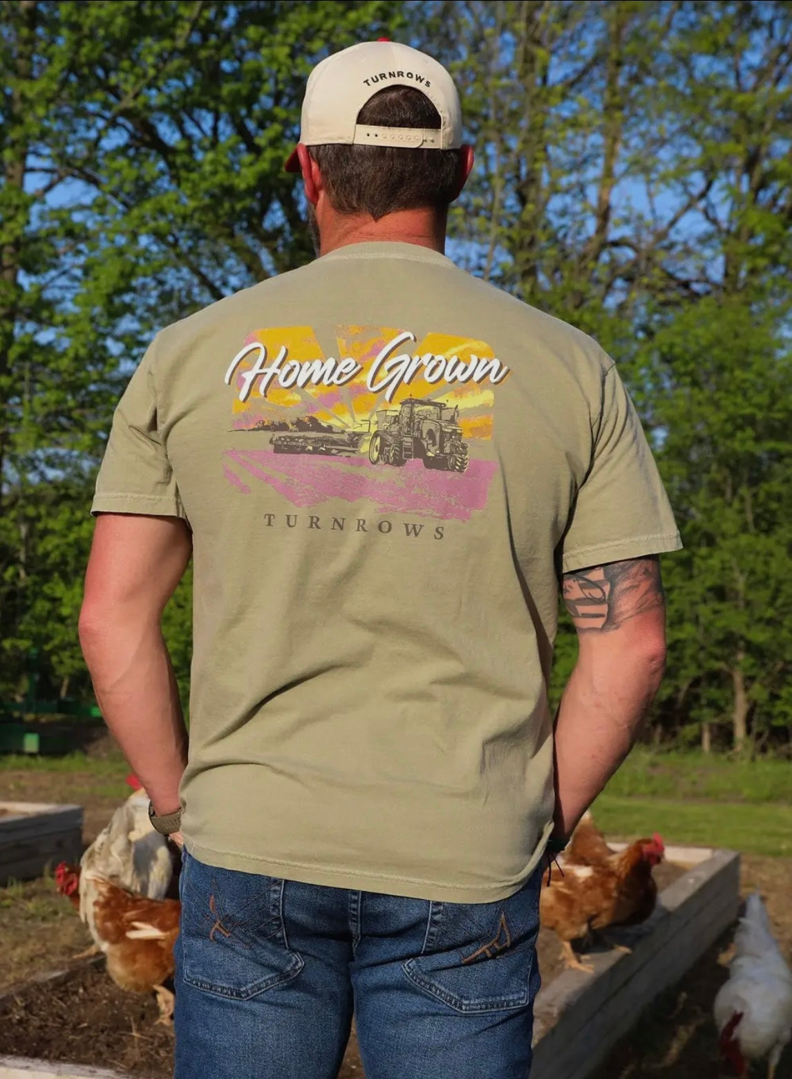 Home Grown Tee, Ash Olive