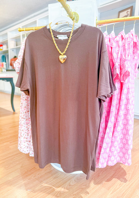 Margot Tee Dress, Brown