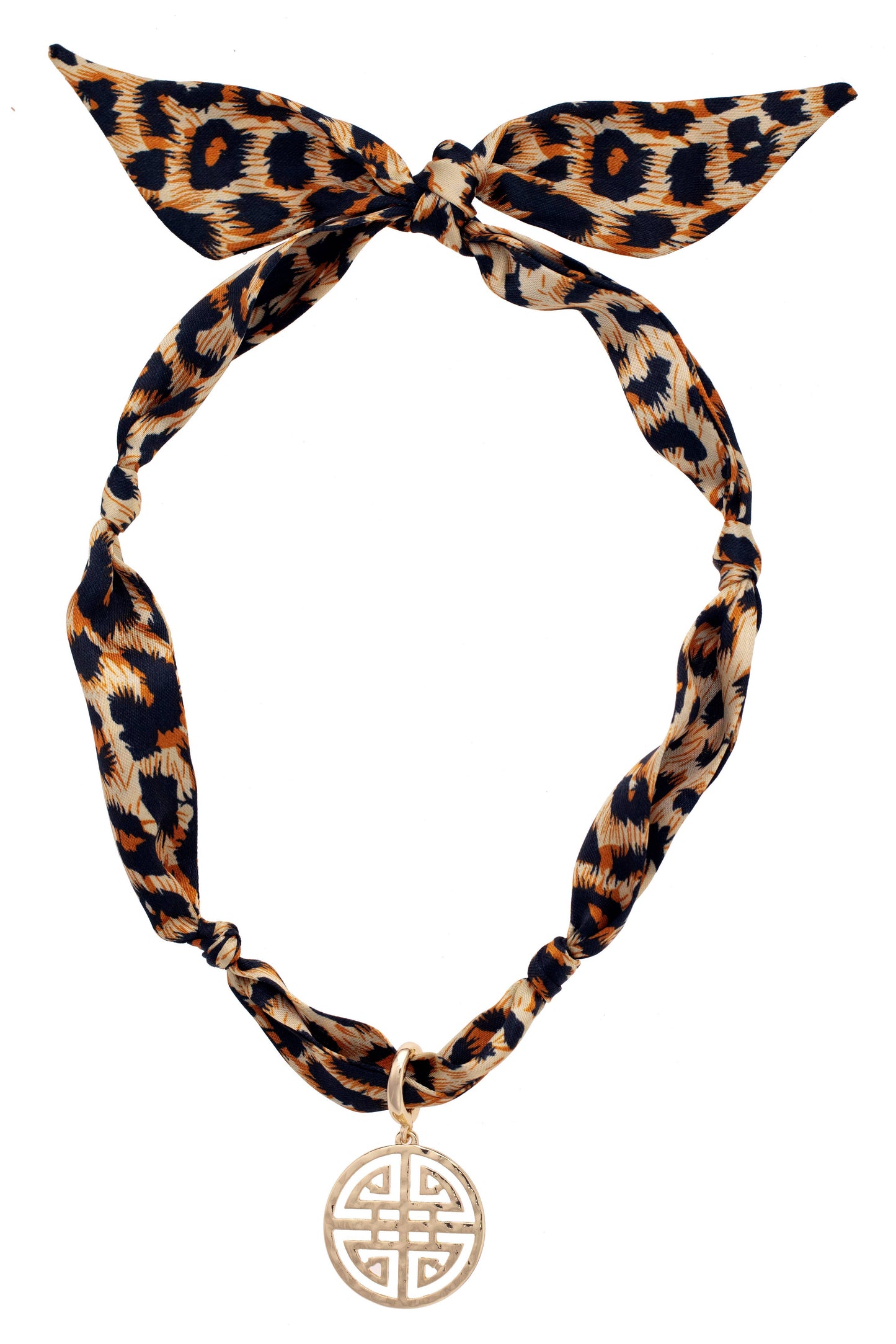 Scarf Necklace, Greek Leopard