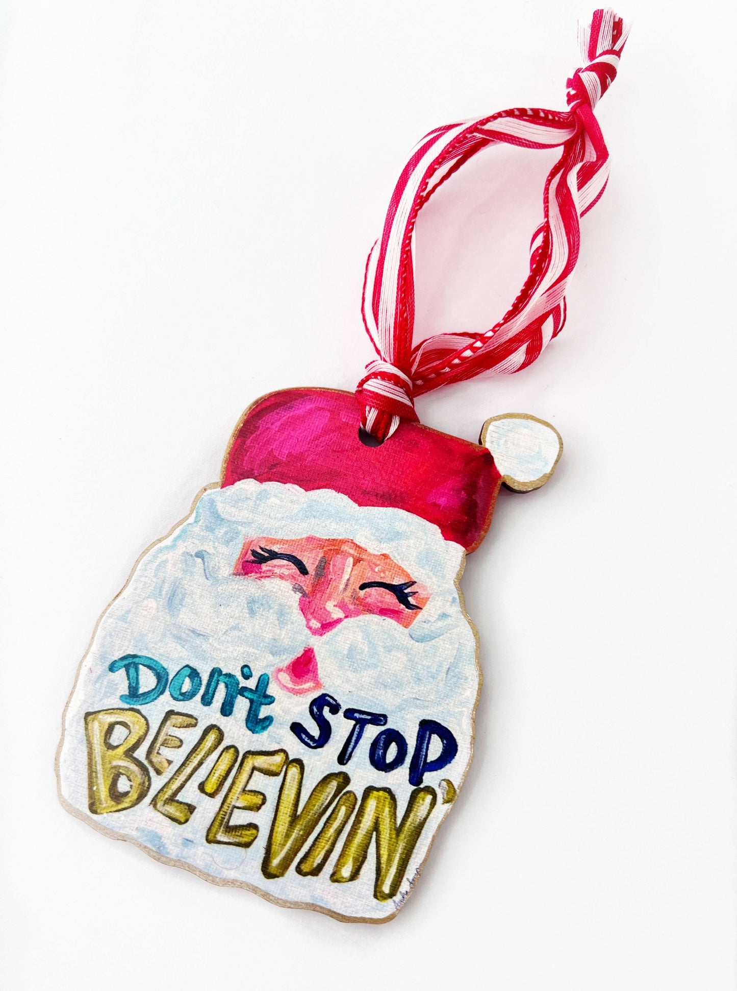 Don't Stop Believin' Santa Ornament