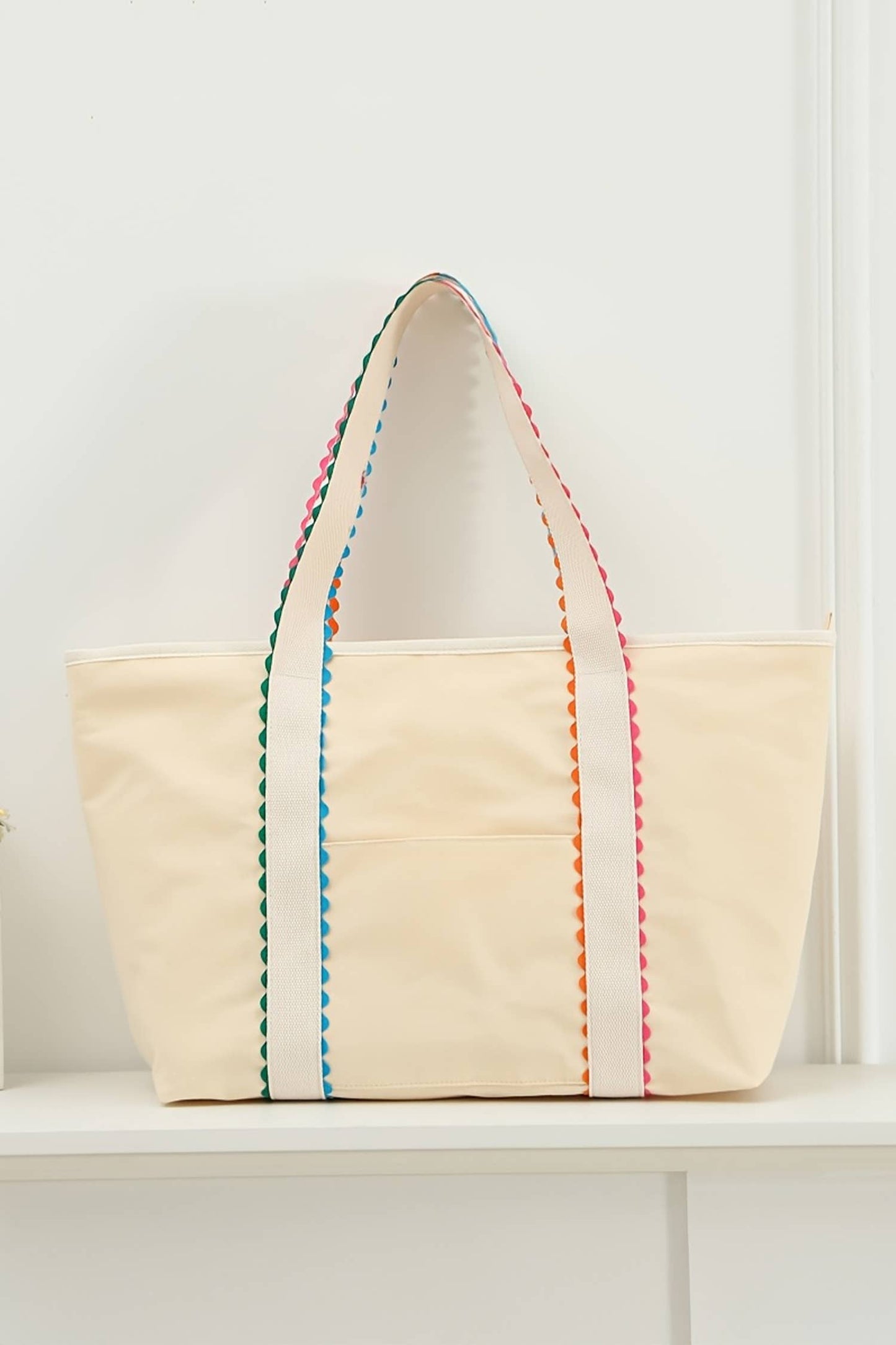 Canvas Tote, Colorful RicRac