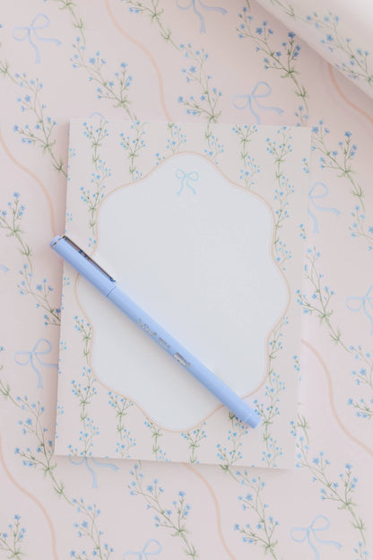Watercolor Floral Bow Notepad