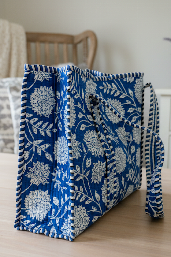 Molly, Blue & White Quilted Bag