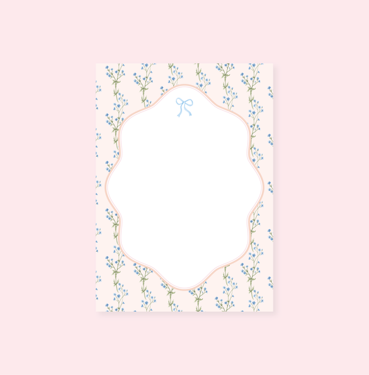 Watercolor Floral Bow Notepad